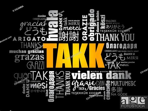 Takk (Thank You in Icelandic) Word Cloud in different languages, Stock ...