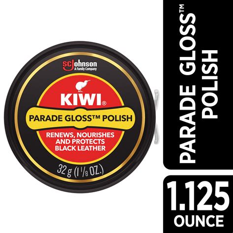 KIWI Parade Gloss Shoe Polish with Premium Wax, Black, 1.125 oz (1 ...