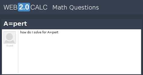 View question - A=pert