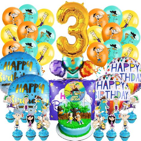 Phineas and Ferb Party Supplies 3rd Decor Kit Balloons Birthday Cake ...