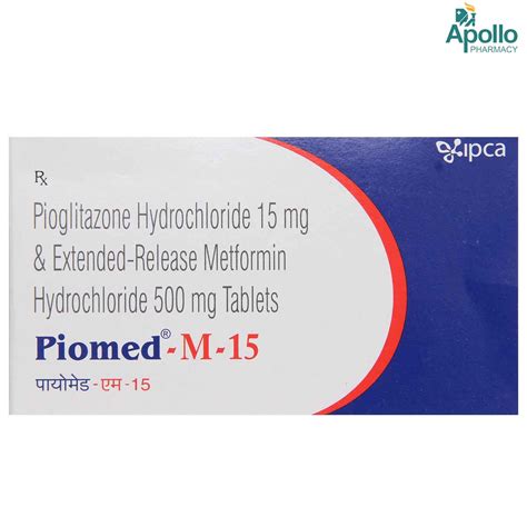 Piomed M 15 Tablet 10's Price, Uses, Side Effects, Composition - Apollo ...