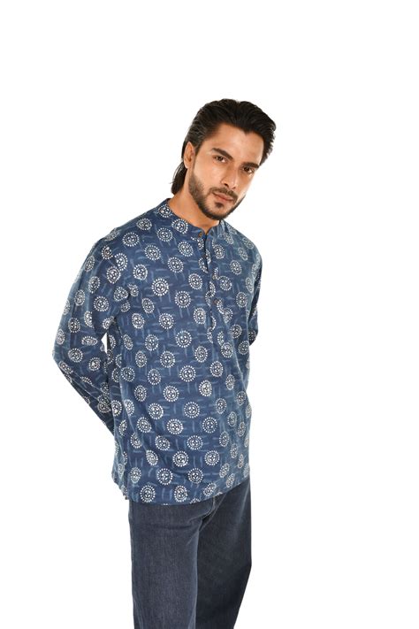 Indigo Short Kurta for Men – Indiecraft