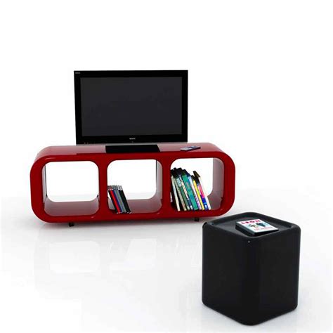 Modern design Solid Surface TV stand Eracle, made in Italy