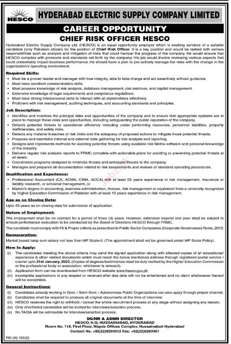 Hyderabad Electric Supply Company HESCO Job 2023 2024 Job Advertisement ...