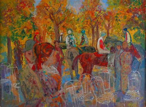 Emilio Grau Sala - "Paddock", 20th Century oil on cardboard by Spanish ...
