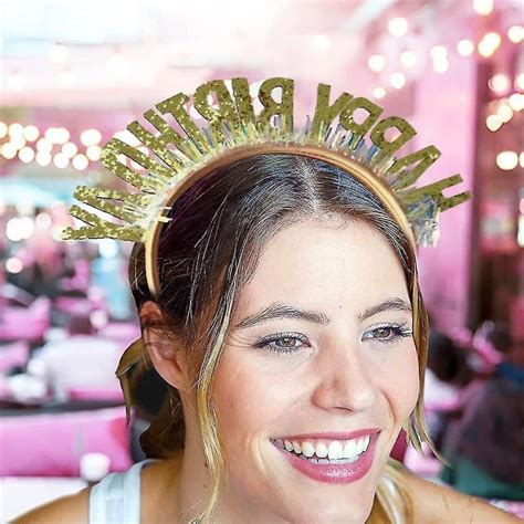 Wanna Party HaPPy Birthday Glitter Gold Headband