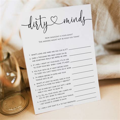 Dirty Minds Bachelorette Game | Shop Minimalist Bachelorette Games ...