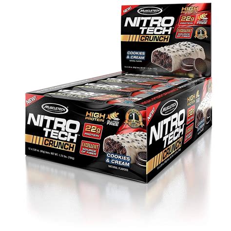 MUSCLETECH NITROTECH CRUNCH BAR 22G COOKIES & CREAM - India's Leading ...