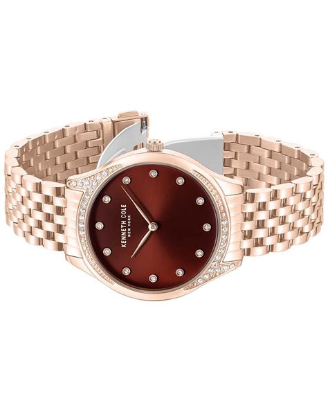 Buy Kenneth Cole Quartz Analog Maroon Dial Rose Gold Colour Stainless ...