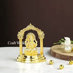 CraftVatika Gold Plated Ganesha Idol Car Dashboard Showpiece Metal ...