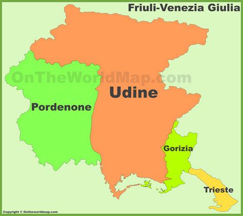 Friuli-Venezia Giulia provinces map - Ontheworldmap.com