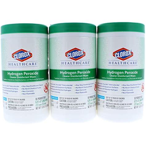 3 Pk. Clorox Healthcare Hydrogen Peroxide Cleaner Disinfectant Wipes 6. ...