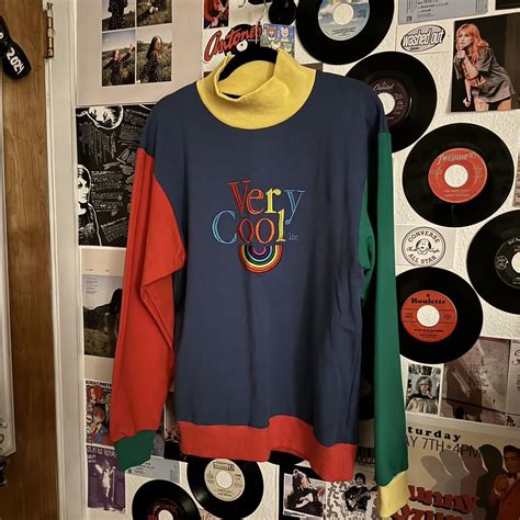 “very cool inc.” colorblock sweater “cool shirtz” - Depop