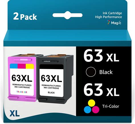 Amazon.com: 63xl Black and Color Ink Cartridge Combo Pack Replacement ...