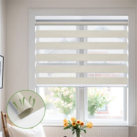 MiLin Cordless Zebra Blinds Blackout Zebra Windows Shades Dual Layer ...