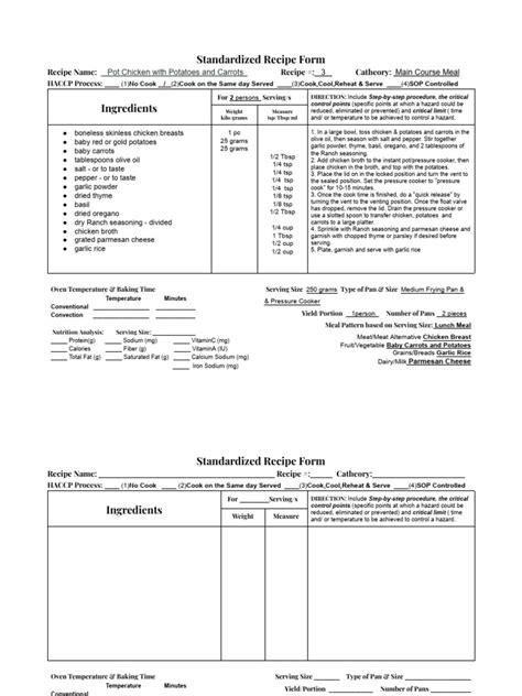 Image result for Action Form Recipe Example