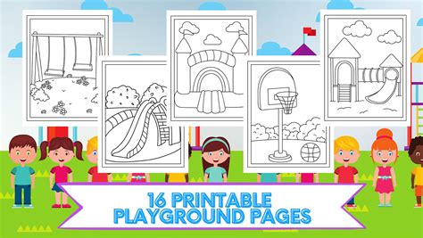 16 Printable Playground Coloring Pages - Etsy
