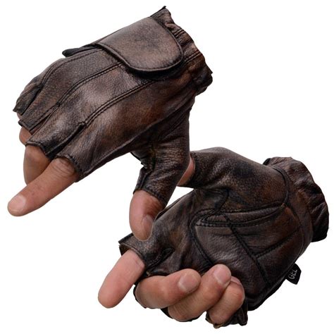 Brown Fingerless Gauntlets Tactical Fingerless Gloves – Techwear UK