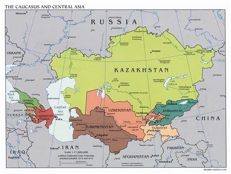 Large political map of the Caucasus and Central Asia - 2009 | Caucasus and Central Asia | Asia ...