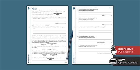 Power Independent Learning Worksheet