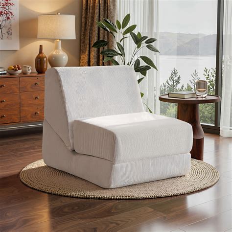 Ebern Designs 3 IN 1 Convertible Folding Sofa Chair, Corduroy Sleeper ...