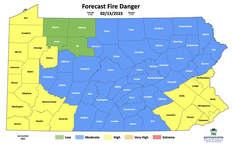 PA Environment Digest Blog: DCNR Wildfire Danger Map Forecasts High ...