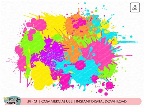 Neon Clipart Neon SVG Neon Paint PNG Neon Paint Splatter - Etsy