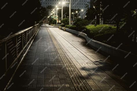 Premium Photo | Sidewalks at night