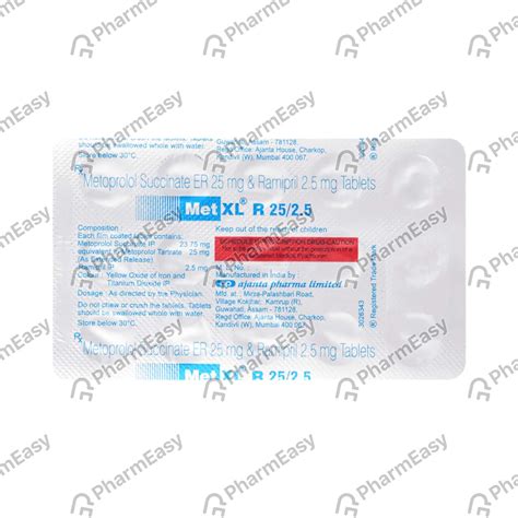 Met Xl R 25/2.5mg Tablets: Uses, Side Effects, Price & Dosage | PharmEasy