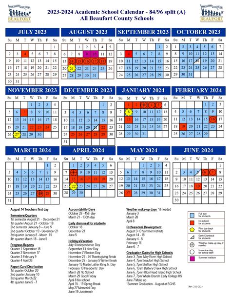 BCSD Calendar - Beaufort County School Calendar
