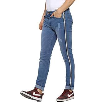 Campus Sutra Men's Mid Rise Slim Fit Jeans (AZ20JN_S2L_M_PLN_BU_AZ_34 ...