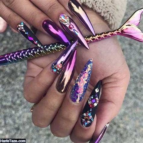 طراحی ناخن کله قندی 2020 - 99 | مدلهای طراحی ناخن نوک تیز بلند