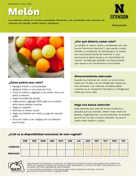 Handout - Melons - Spanish | UNL Food | Nebraska
