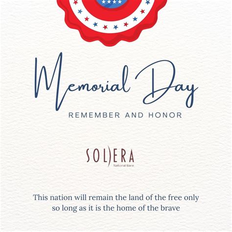 Solera National Bank will be closed on Monday 27th in observance of ...