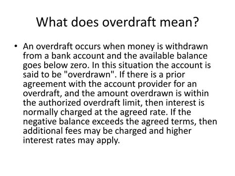 Image result for Overdraft Meaning