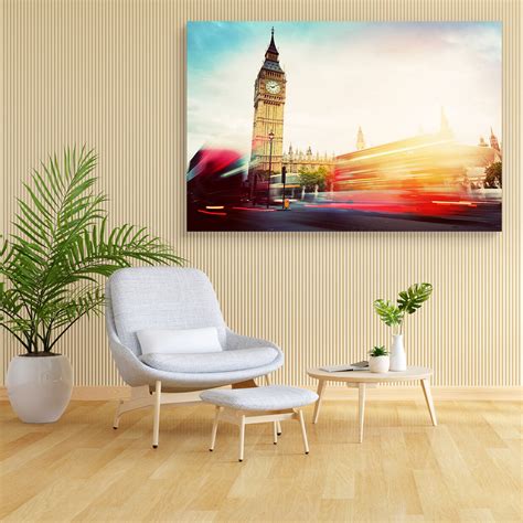 Red Buses, Big Ben & Westminster Palace in London UK D3 Canvas Painting ...