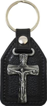 Catholic Liturgicals Jesus Cross Leather Keychain, Holy Trinity ...