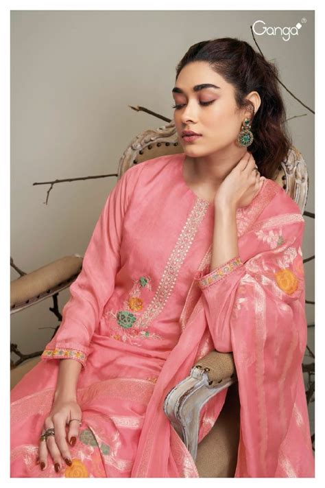 GANGA GEORGIA S2244 DESIGNER HANDWORK OCCASION WEAR DRESS MATERIAL ...