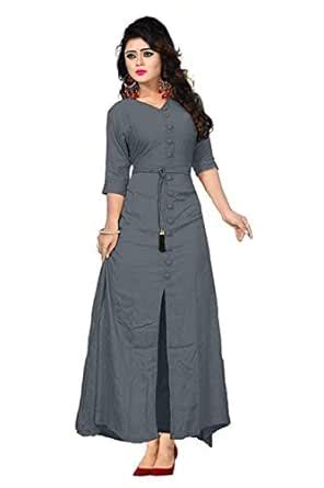 Buy Go clothes Women's Clothing Button Kurti Grey at Amazon.in