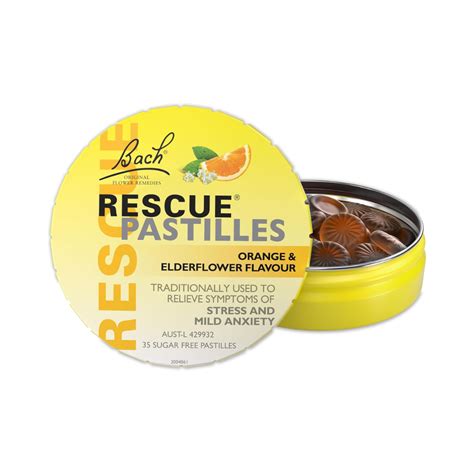 Bach Rescue Remedy Pastilles Orange and Elderflower Original 50g ...