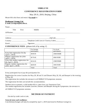 SMRSSL'05 REGISTRATION Doc Template | pdfFiller