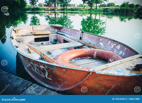 Old Shabby and Worn Boats Different Colors on the Dock Pier Stock Image ...