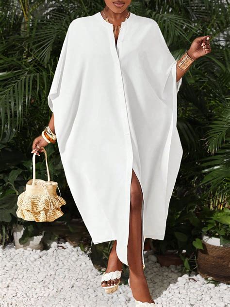 Vacation Leisure Loose Fit Long Shirt Dress | Loose shirt dress, Long ...
