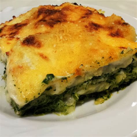 Spenótos lasagne, ricottával, mascarponeval és  