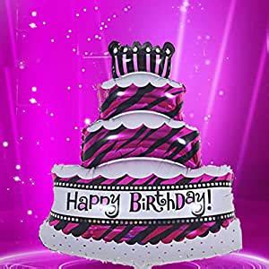 Happy Birthday Cake Shape Aluminum Foil Balloon Party Decoration Helium ...