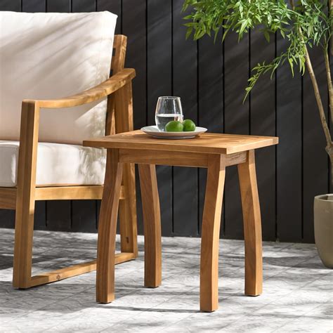 Amazon.com: Merax Outdoor Acacia Wood Accent End Table Patio ...