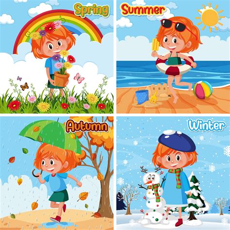 Four Seasons Cartoon Images