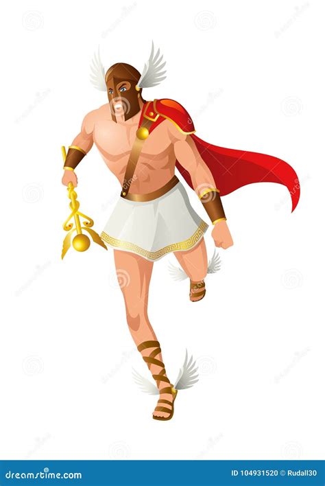 Greek Gods and Goddess Hermes Stock Vector - Illustration of mythology ...