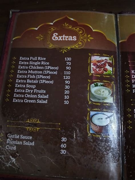 Menu at Mataam Al Jazirah Mandi, Hyderabad