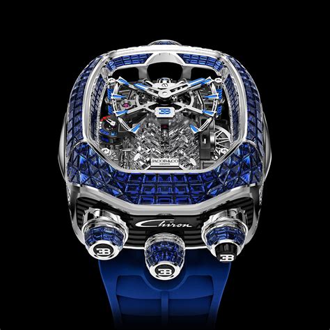 Jacob & Co. Bugatti Chiron Tourbillon Baguette Blue Sapphires | Jacob & Co.
